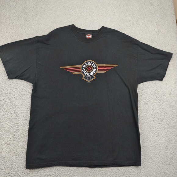 Vintage Harley Davidson Shirt Mens 2XL Black New Castle PA Graphic 2000s